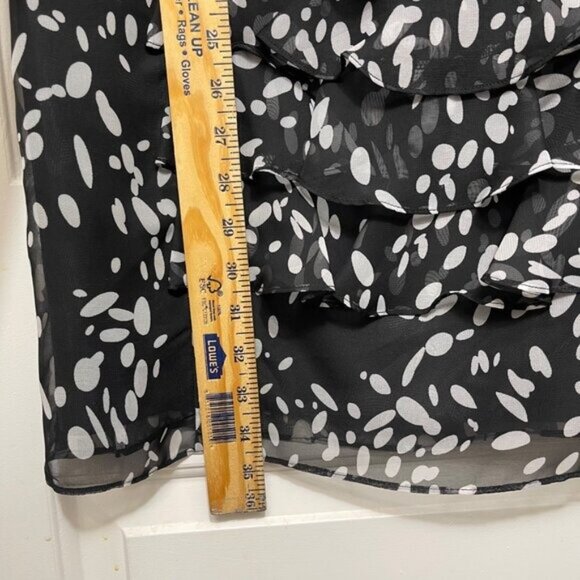 Adrianna Papell Sleeveless Black & White Tiered Ruffle Mini Dress Size 6 - Picture 10 of 11